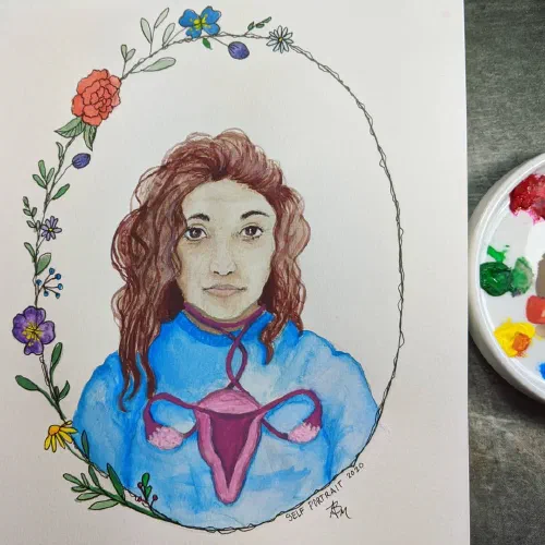 Khalo inspired self portrait #gouache #sketchbook #selfportrait #portrait