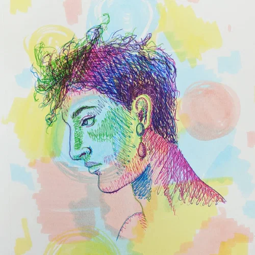 I accidentally drew a jojo character. Whoops. ð¤£ ð¤·ââï¸ @aaronshandel was the photo reference #sketchbook #sketch
