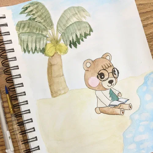 My favorite villager!! Who's your favorite villager in acnh? #acnh #maple #fanart #sketchbook #watercolor #acnhfanart