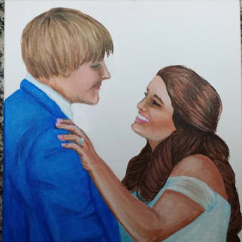 Wedding portrait of me and the husband. #acrylic #portrait #painting