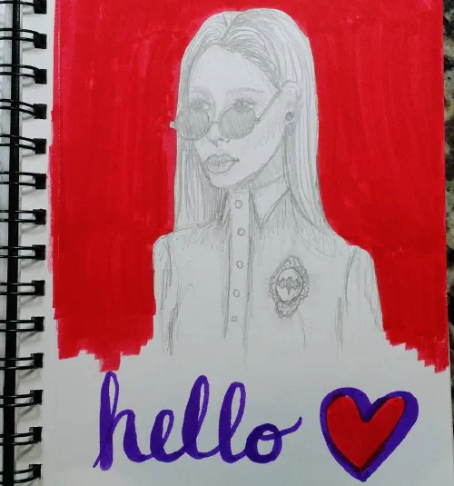 Hello. ð #sketchbook #crayolacalligraphy #marker
