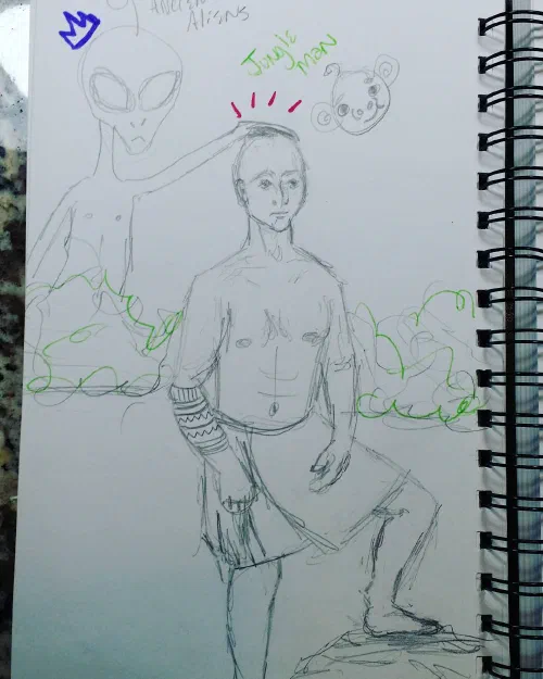 Did this little sketchy-poo at the bar #sketchbook #ancientaleins