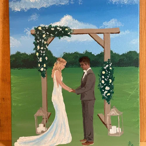 Another live wedding painting done #painting #acrylicpainting #liveweddingpainting