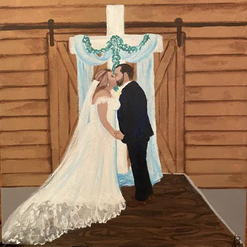 Wedding portrait done tonight ð #painting #acrylicpainting #weddingpainting