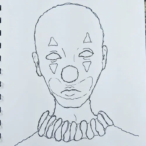 Spoopy clown #sketchbook #clown #ink #spooky