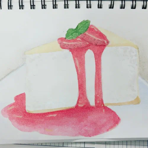 Eat this cheese cake! ð°#sketchbook #watercolor