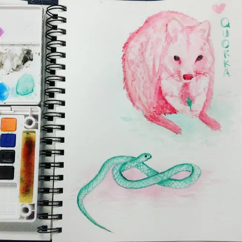 Trying out a @leighellexson colorscheme. #sketchbook #watercolor