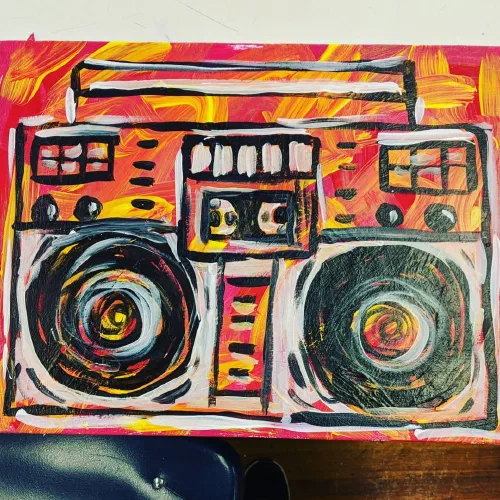 Making more for the fundraiser #acrylic #boombox