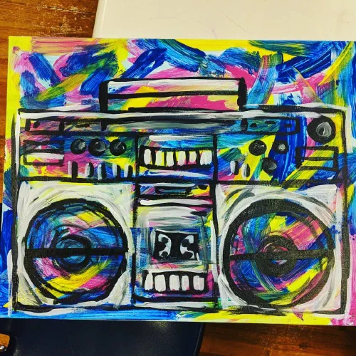 Making more for the fundraiser #acrylic #boombox