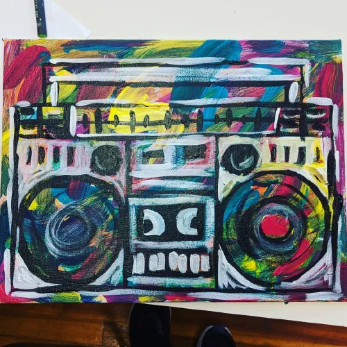 Making more for the fundraiser #acrylic #boombox