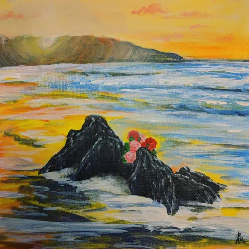 Something I did for a friend. Trying to stay loose. #acrylic