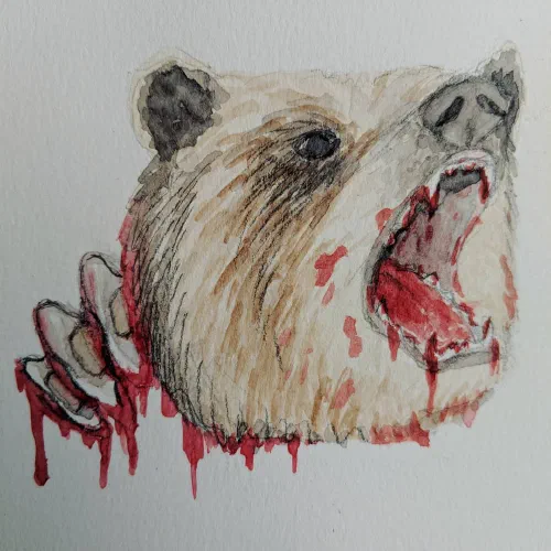 #bear #gore #blood #watercolor