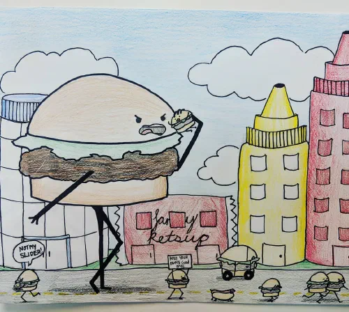 Food eating food out here smh ð #artprompt #burger #illustration