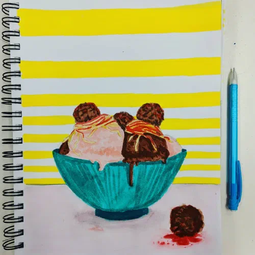 Weird food combo maybe a series ð¤¢ #weirdfoodcombinations #weirdfood #watercolor  #sketchbook